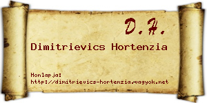 Dimitrievics Hortenzia névjegykártya